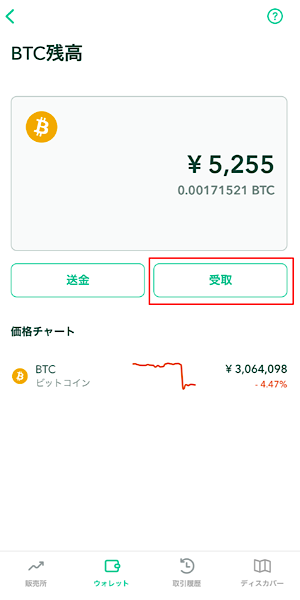 コインチェック｜ビットコインの受取方法